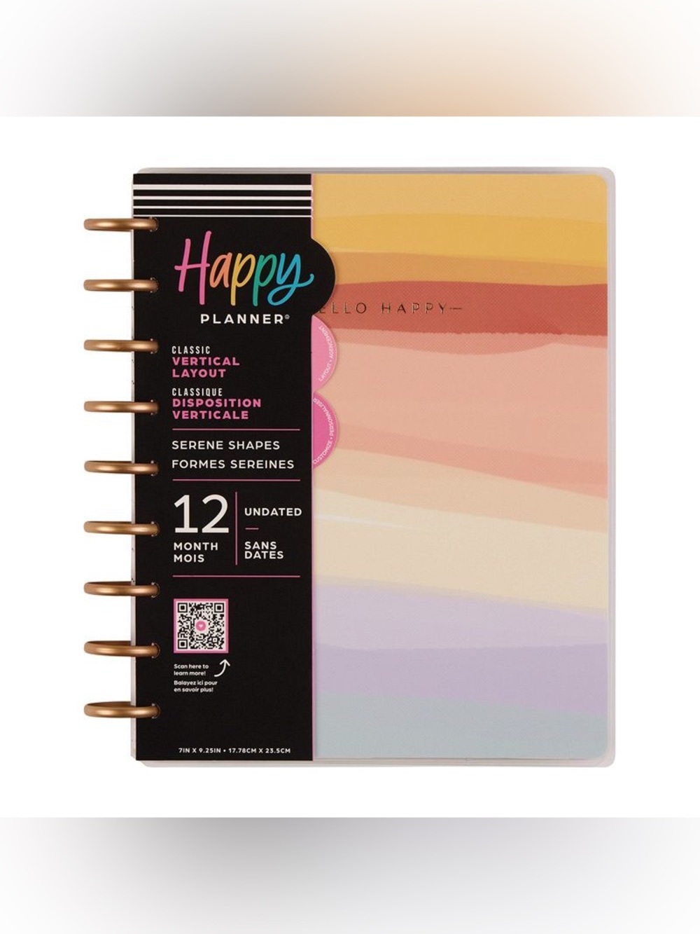 The Happy Planner Serene Shape Classic 12 Month Disc Bound Undated Planner